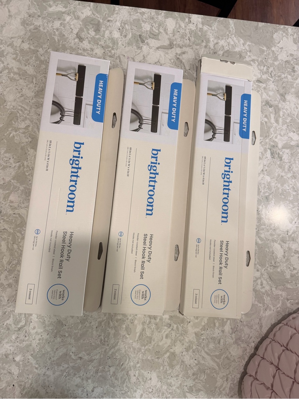 Bundle of 6 sets Brightroom Heavy Duty Steel Hook Rail Set